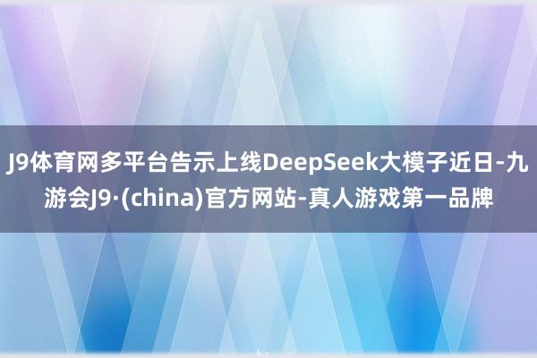 J9体育网多平台告示上线DeepSeek大模子近日-九游会J9·(china)官方网站-真人游戏第一品牌