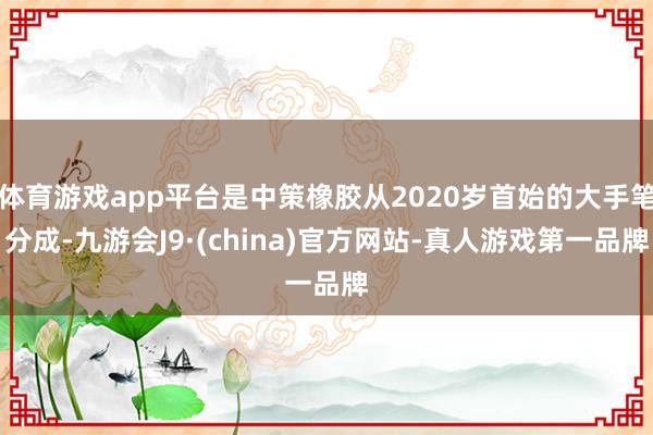 体育游戏app平台是中策橡胶从2020岁首始的大手笔分成-九游会J9·(china)官方网站-真人游戏第一品牌